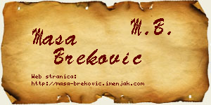 Maša Breković vizit kartica